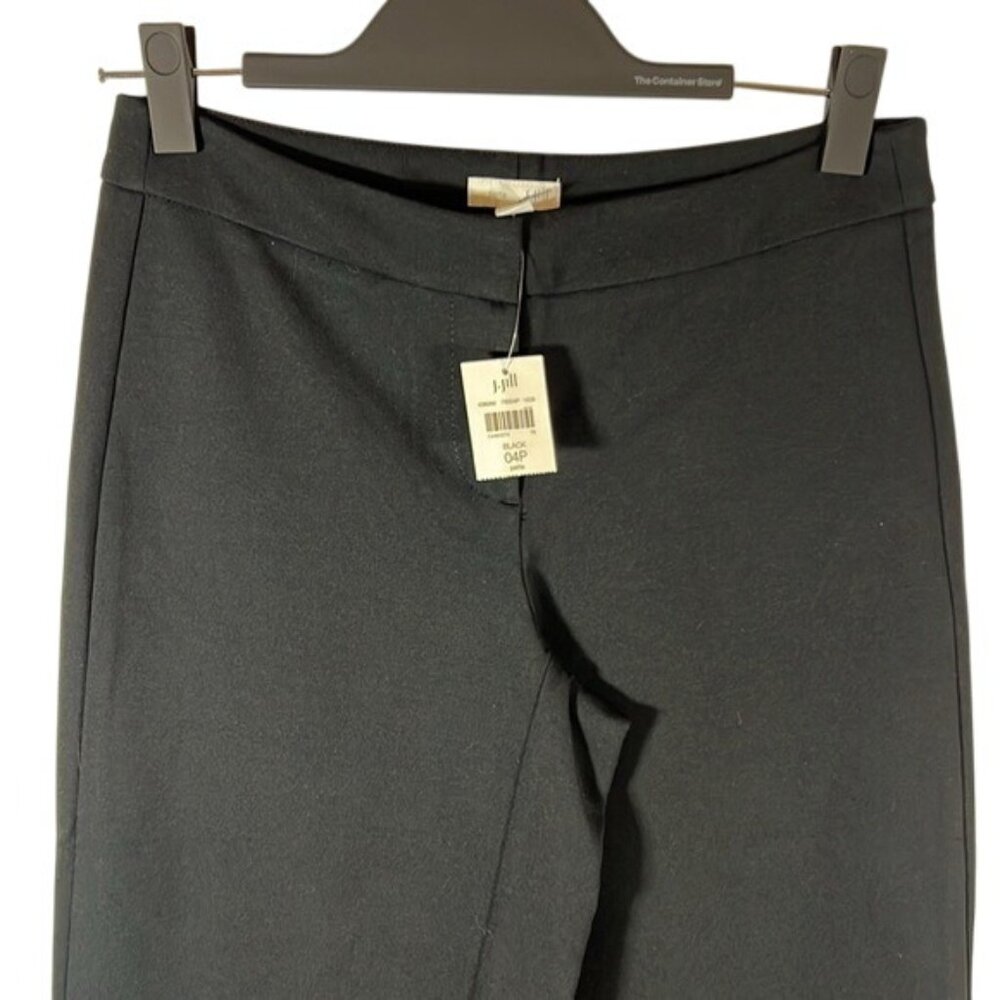 J Jill new black wide leg ponte crop pant size 4P NWT